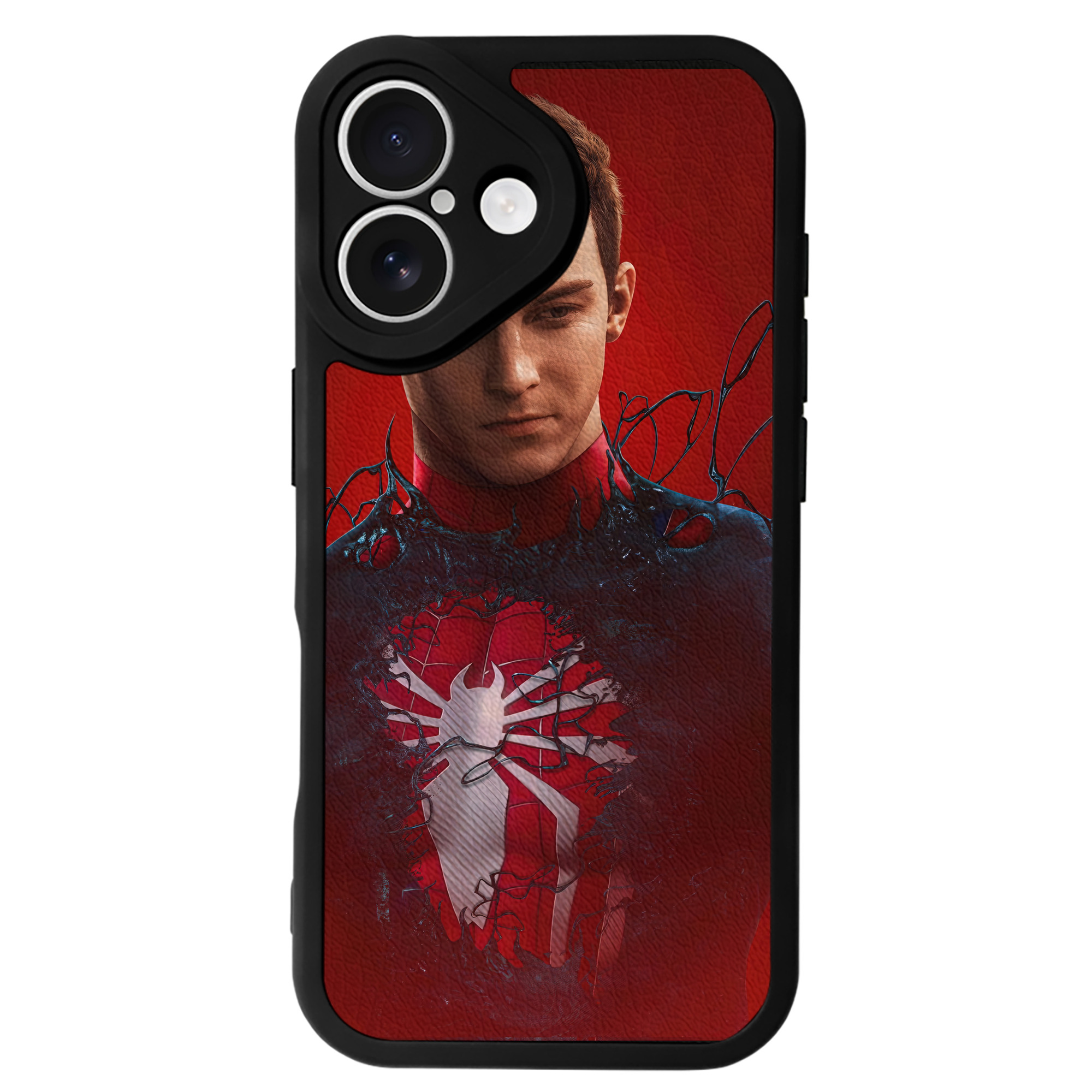（画像用） Spider Man スパイダーマン 【iPhone 16シリーズ対応】シリコンスマホケース（レザー調） 材質：シリコン